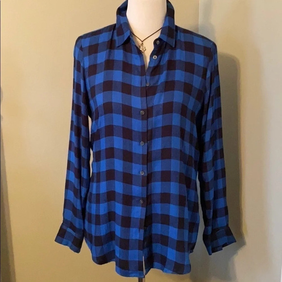 {Banana Republic} Blue/black Button down, size Sm - Picture 1 of 6